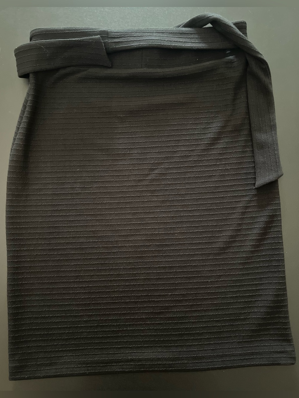 LOFT Black Ribbed Wrap Skirt - Picture 2 of 4
